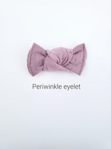 Periwinkle Eyelet | mini bow